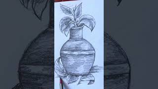 Flower vase drawing with pencil success [upl. by Grof681]