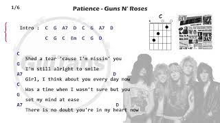 Patience  Guns N Roses  Lyrics and Chord 🎸 [upl. by Edgerton]