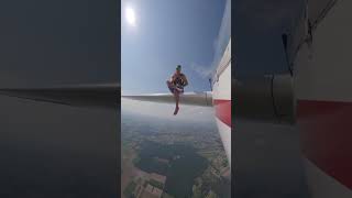 Adventurous Skydiver Sits on Plane’s Wing Before Jumping Off [upl. by Nnylyt]