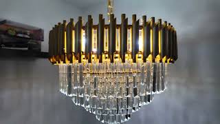 Gold Chandelier Crystal Pendant Light [upl. by Nnyledam]