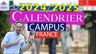 CALENDRIER Démarches Campus France 20242025 💯✅ [upl. by Ansaev53]