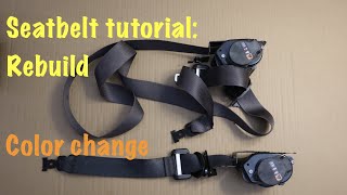 Deployed seatbelt pretensioner rebuild and color change tutorial [upl. by Irme749]