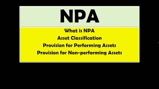 What is NPA I NPA Provisioning I Asset Classification I Explained in malayalam [upl. by Hartfield446]