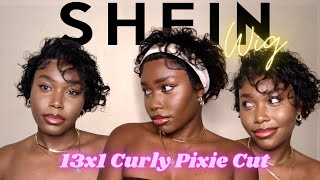 SHEIN CURLY PIXIE CUT WIG  13x1 wig install  Styling 3 ways  South African Youtuber [upl. by Lemej212]