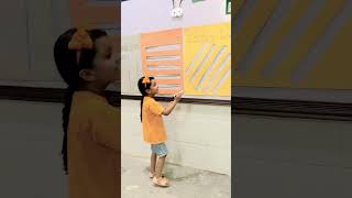 Kids activity Introduction of quotStandingSleeping amp Slanting lines quot New Trending Short video 2024 [upl. by Kcirednek483]