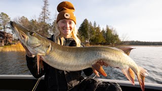 Her FIRST MUSKY Fall Musky Fishing [upl. by Kirsti]