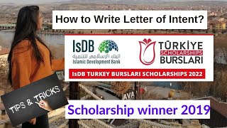 how to write a letter of intent for IsDB and Turkiye Burslari Joint Scholarships 2021 [upl. by Yllop]