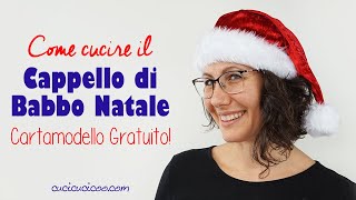 Come cucire il cappello di Babbo Natale con pelliccia sintetica cartamodello gratuito [upl. by Jay]