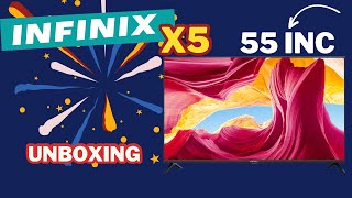 Infinix X5 55 Inch 4K Android TV Review Budget Smart TV 🔥24W Box Speaker  Unboxing Video Life Tech [upl. by Ivar]