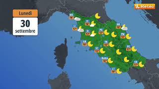 Meteo previsioni meteo Lunedì 30 settembre 2024 [upl. by Norrab]