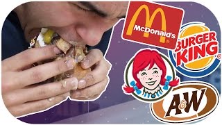 WHO HAS THE BEST FAST FOOD BURGER DISGUSTING BURGER CHALLENGE [upl. by Aguste]