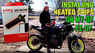 How to INSTALL HEATED GRIPS on a MT07  FZ07 ✅ Must have motorcycle mods🏍️ [upl. by Irak682]