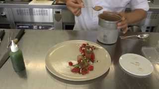 SangHoon Degeimbre prepares a dessert at his Michelin restaurant [upl. by Nnairek]