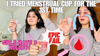 Why Menstrual cup is better than pads This made me cry 😢  Live Testing😨 [upl. by Ettezil299]