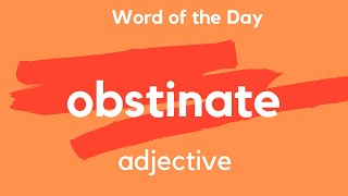 What does OBSTINATE mean [upl. by Delfeena]