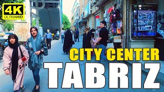 TABRIZ WALK TOUR 🇮🇷 CITY CENTER  4K UHD  IRAN 2021 [upl. by Aiciram]