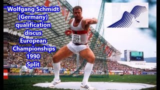 Wolfgang Schmidt Germany qualification discus European Championships 1990 Split [upl. by Merilee]