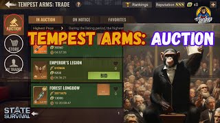 STATE OF SURVIVAL SNEAK PEAK  TEMPEST ARMS AUCTION [upl. by Atinaw]