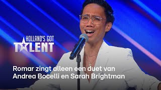 Romar ONTROERT met engelachtige stem en zingt ‘Time To Say Goodbye’  Hollands Got Talent [upl. by Aniles]