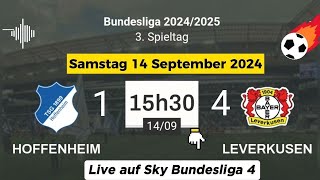 BUNDESLIGA  Hoffenheim 1  4 Leverkusen live auf Sky Bundesliga 4  14092024 um 1530 Uhr [upl. by Ilime374]