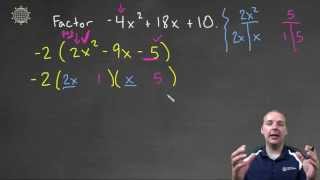 Factoring Quadratic Trinomials Example 3 [upl. by Seyah495]