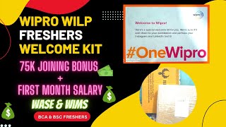 Wipro Welcome Kit for Fresher 2022  joining bonus 75k in wipro wilp  wipro asset unboxing PaySlip [upl. by Llesig902]