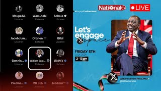 LIVE PRESIDENT RUTO ENGAGING GEN Z ON XSPACE NOW LISTENING THEIR DEMANDS [upl. by Remo]