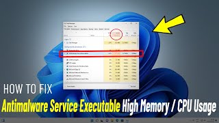 Fix  Antimalware Service Executable High Memory  CPU Usage  Windows 11 3 methods ✔️ [upl. by Weinman]