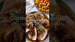 Carne a la cacerola con Champiñón y Papas Duquesas  Gourmet GourmetChile Carne Cacerola Papas [upl. by Euqinahc421]