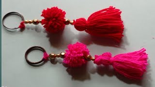 Easy and simple keychain making with ullan threadhomemade keychains making in tamil [upl. by Annahahs196]