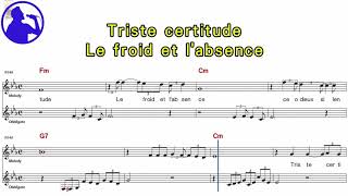 Adamo  Tombe la neige karaoke version sheet music for playerschorus addedYe karaoke [upl. by Keynes]