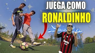 JUEGA COMO RONALDINHO ⚽️ Como hacer un PANNA al estilo RONALDINHO  Jugadas caños fintas de futbol [upl. by Hy]