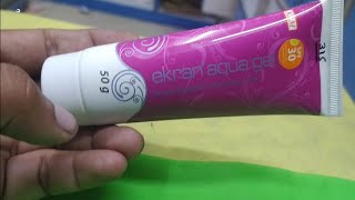 Ekram Aqua Gel Broad spectrum Sunscreen Gel SPF 30 Ekram Aqua Gel review Ekram Aqua Gel benefits [upl. by Lattie]