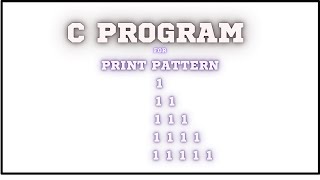 Print pattern pattern cprogramming codecoding [upl. by Anitsua]