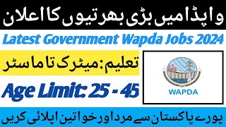 Wapda Govt Jobs 2024 Apply Online  Latest Vacancies in Wapda 2024  Today Wapda Jobs Update [upl. by Uy]