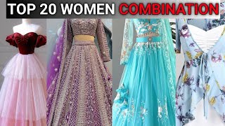 TOP 20 WOMEN COMBINATION trending fashion style video youtube [upl. by Ainessey]