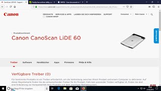 Ältere Canon Scanner CanoScan LiDE 60 etc unter Windows 10 64Bit 2021 [upl. by Selbbep]