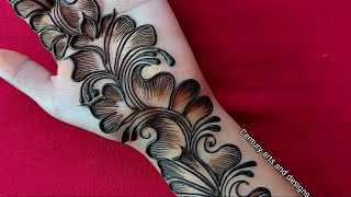 Very Easy Mehndi Design For Hand  Simple Shaded Mehndi Design  Mehndi Ka Design  Mehndi Design [upl. by Cusick]