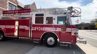 Village of Farmingdale Ladder 926 from my friend Firetruck307 [upl. by Ossie681]