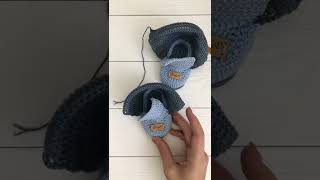 How To Crochet Lace up Baby Booties 03 months 36 months 69 months  The Blue One [upl. by Alisen165]