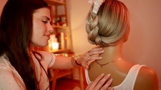 ASMR  Girl At A Sleepover Helps You Fall Asleep 😴🌙 Back Scratching Hair Play Brushing Whisper [upl. by Anneh]