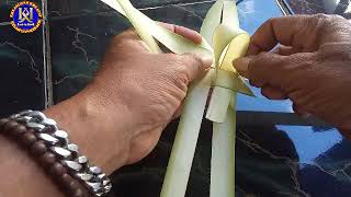 Cara Pembuatan Bintang Dari Daun Kelapa  Coconut Leaf Star Making [upl. by Ali]