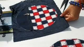 2 pocket cross body bag making with sambalpuri clothesround sling bagSling body bag sewing diy [upl. by Naid]