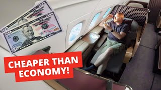 How I Flew Qatar Airways A380 FIRST CLASS Cheaper Than Economy [upl. by Maddock791]