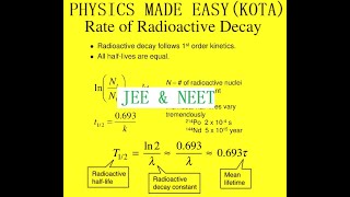 RATE OF RADIOACTIVE DECAY DECAY RATE RUTHERFORD EXPERIMENT EINSTEIN THEORY FOR JEE AND NEET  35 [upl. by Schnapp]