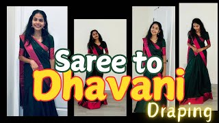 Drape your Saree in to Dhavani Lahenga Step by step tutorial [upl. by Irelav387]