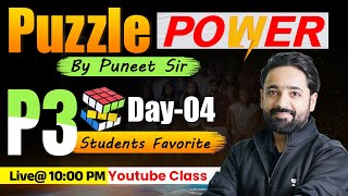 IBPS PO Pre SBI POClerk 2024  Puzzle Power  Day 4  Puzzles By Puneet Sir [upl. by Rella]