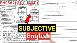 sa2 exam 9th class 2023 english question paper  9th class sa2 question paper 2023 subjective [upl. by Irrej222]