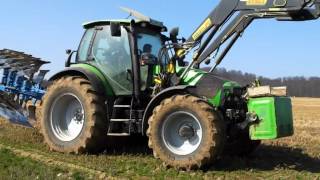 Deutz Fahr Agrotron 150 beim Pflügen 2012 [upl. by Fessuoy713]