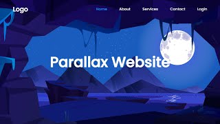 Parallax scrolling website using Html amp Css amp Js  How to create a website using Js [upl. by Collis]